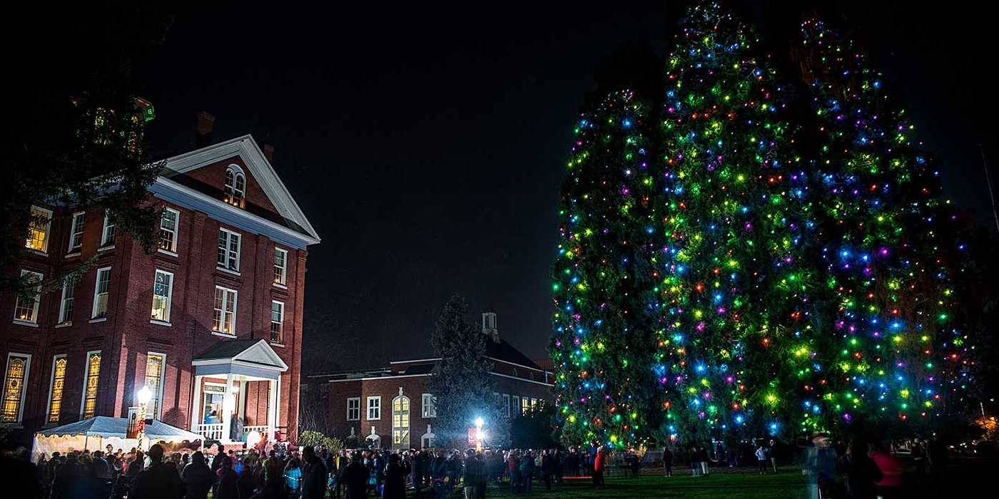The Willamette Star Trees lit with holiday lightshttps://my.willamette.edu/site/celebrations/holiday-lighting