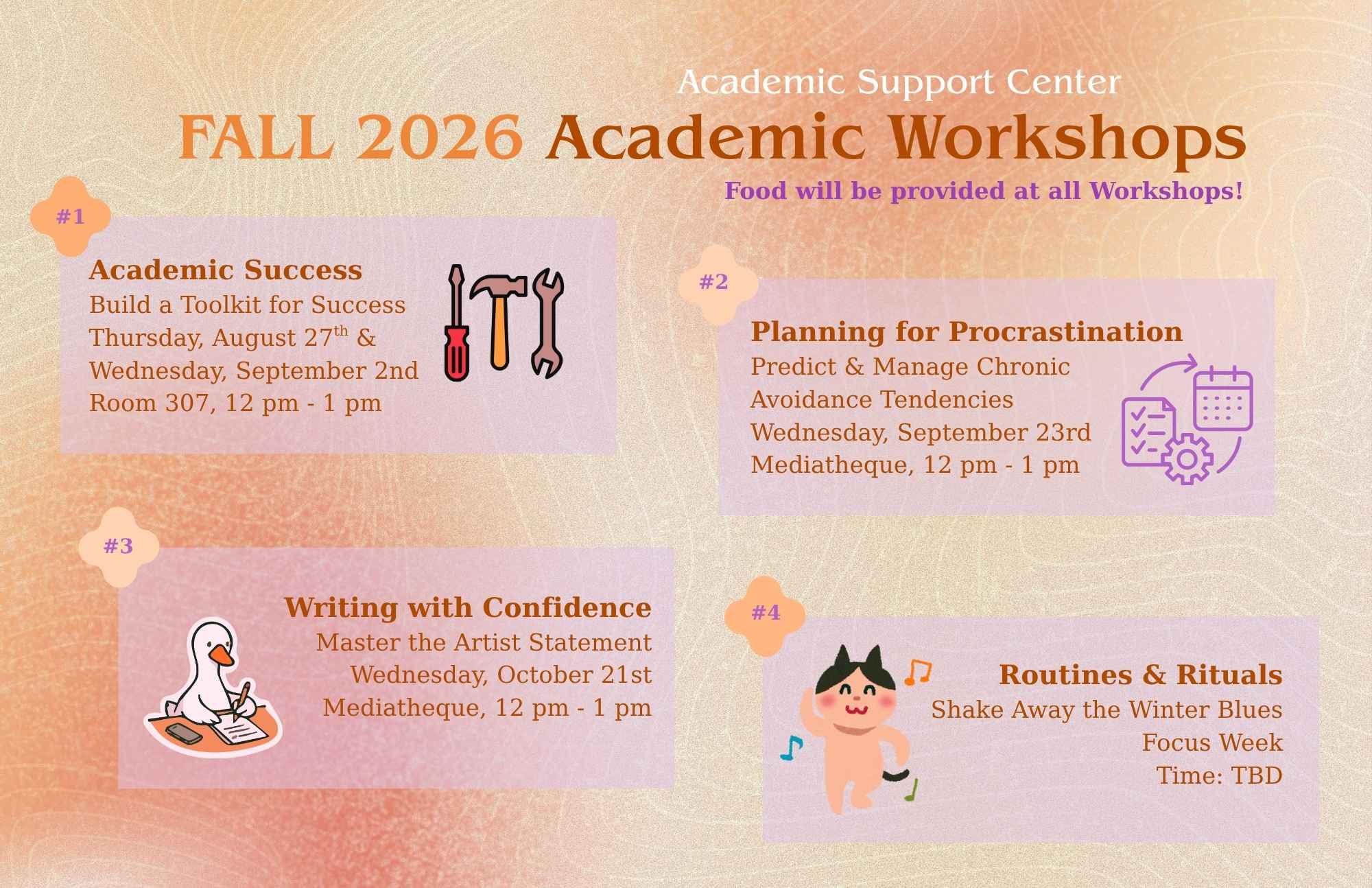 Fall 2026 Academic Workshops