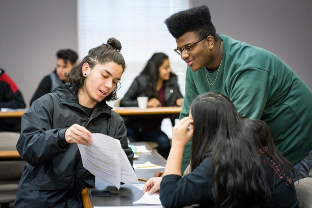 Willamette Academy students studying together at a Saturday Session.