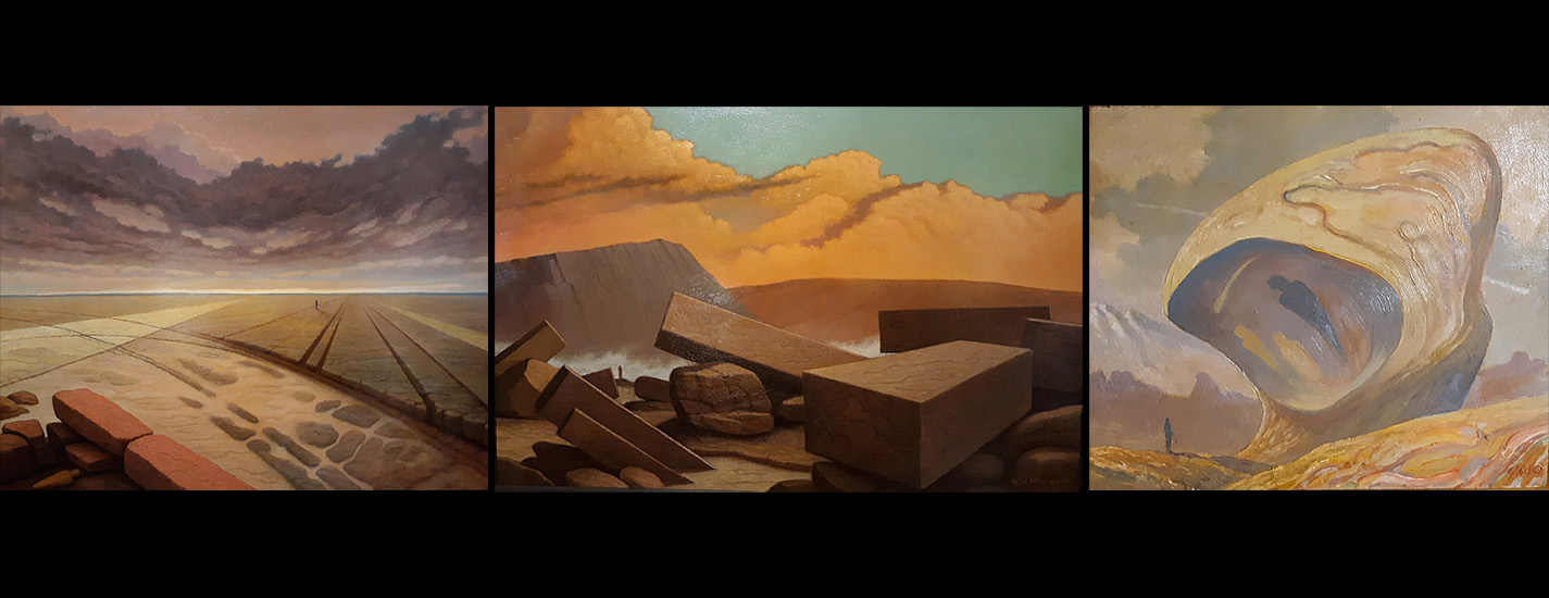 Paintings of landscapes by John Oberdorf