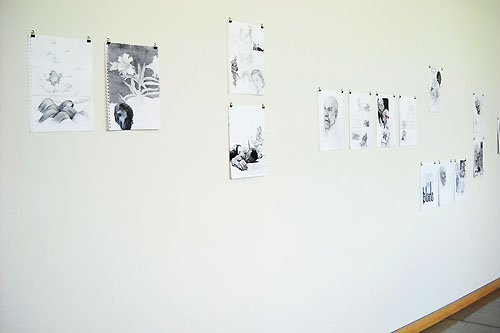The Hand That Finds, The Hand That Feeds, The Hand That Fails: An Installation of Sketchbook Drawings by Nathan Lewis