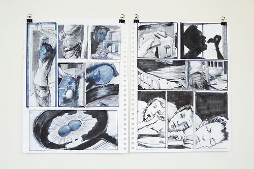 The Hand That Finds, The Hand That Feeds, The Hand That Fails: An Installation of Sketchbook Drawings by Nathan Lewis