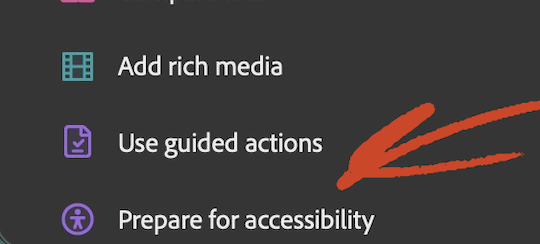 Adobe Acrobat Prepare for Accessibility option.