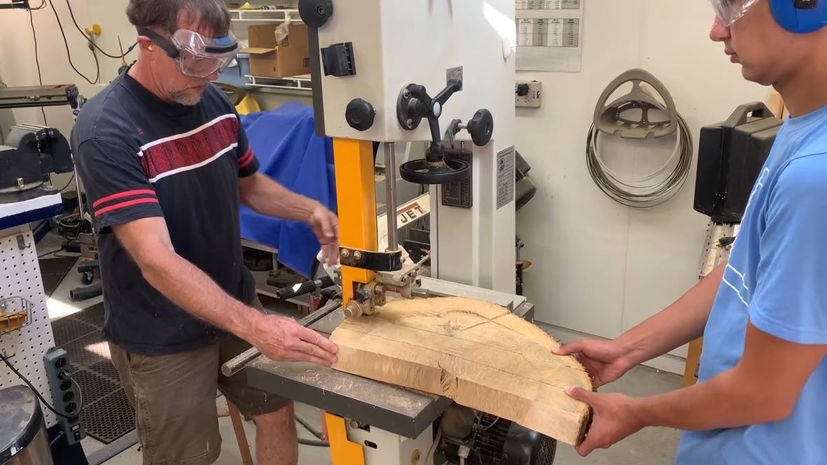 refining bars on bandsaw