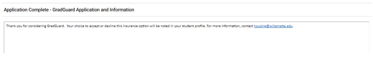 Notification that GradGuard Application and Information is Complete