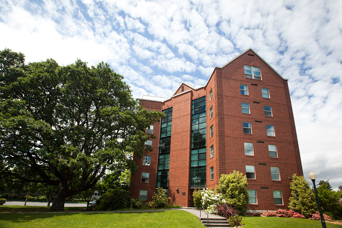 A brick building within Willamette University