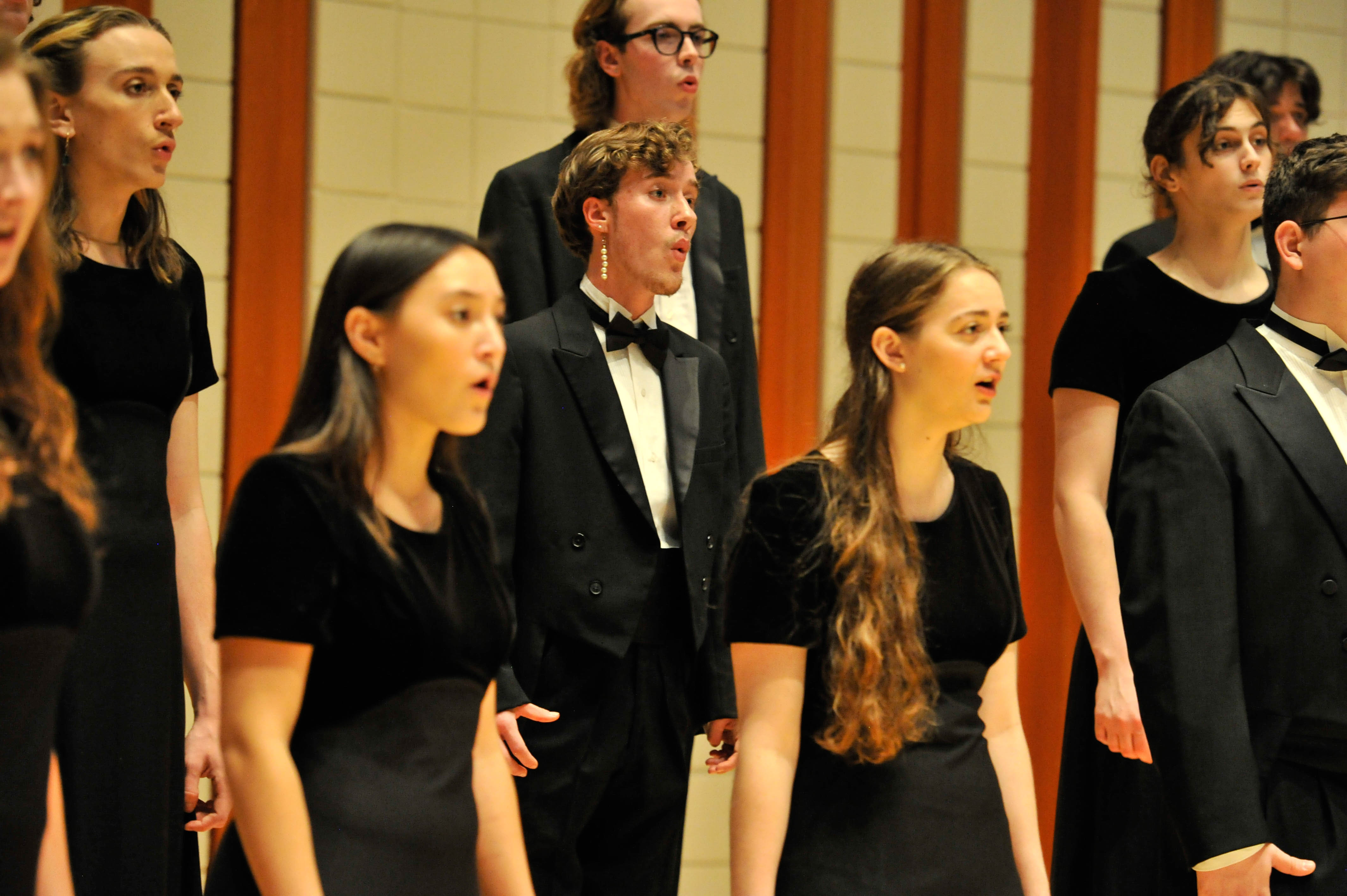 Picture of chamber choir students performing