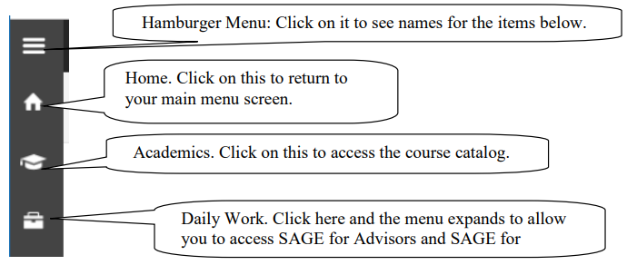 Screenshot showing the layout of SAGE for Faculty.