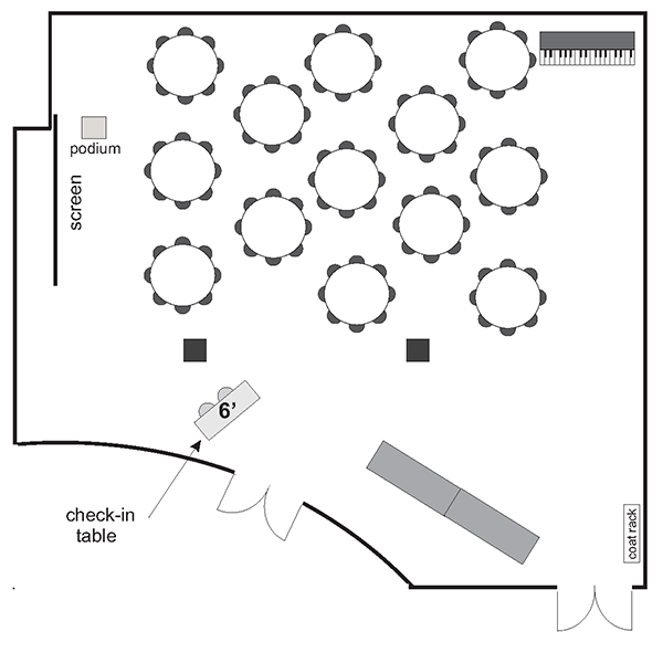 Montag Den banquet seating (click to zoom)