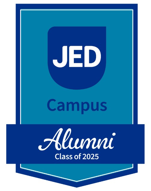 Jed Logo reading JED Campus Alumni Class of 2025